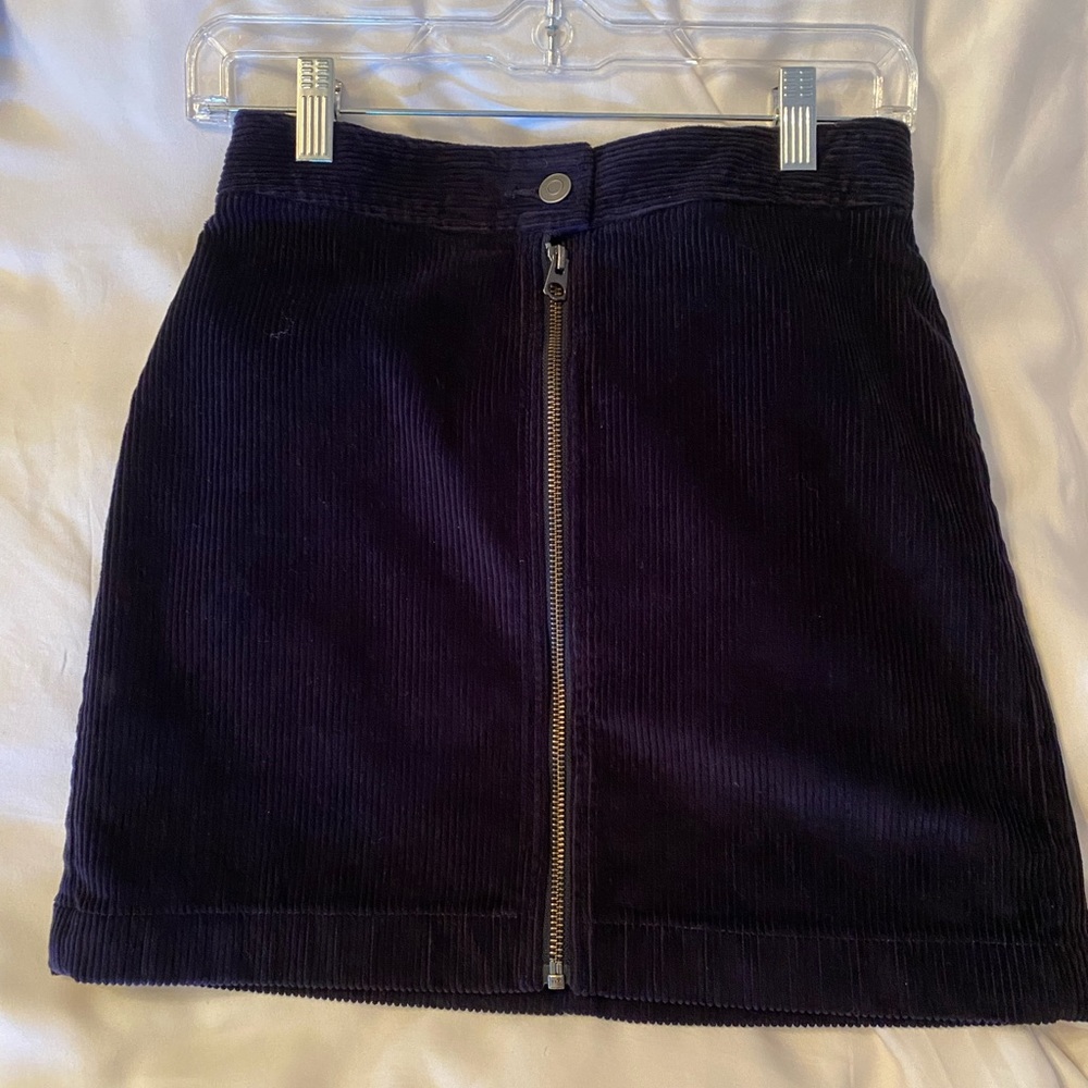 Aritzia Wilfred Navy Corduroy Skirt